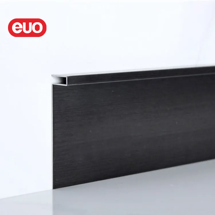 Euo Elegant Black Titanium Floor Skirting Stainless Steel Skirting Board For Hotel