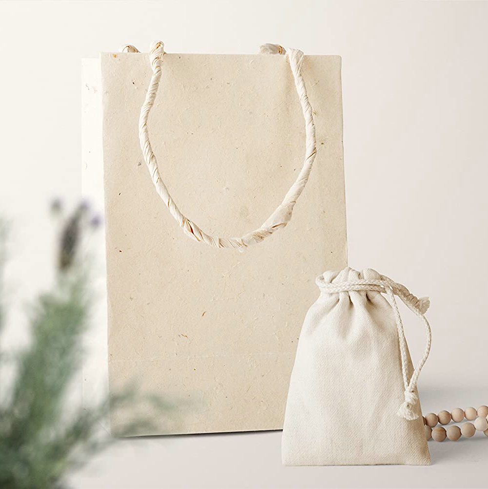 Cheap wholesale branded shopping laundry string bags carry big eco cotton packaging bags