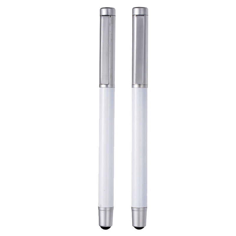 Matte matte white metal signature metal pen personalized business gift ,advertising metal roller pen customized LOGO