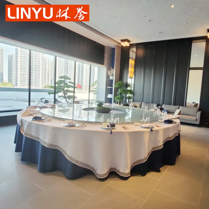 Electric Lazy Susans Large Big Round Luxury Hotel Restaurant Dining Table For Guangzhou Restaurant Group Nansha Store