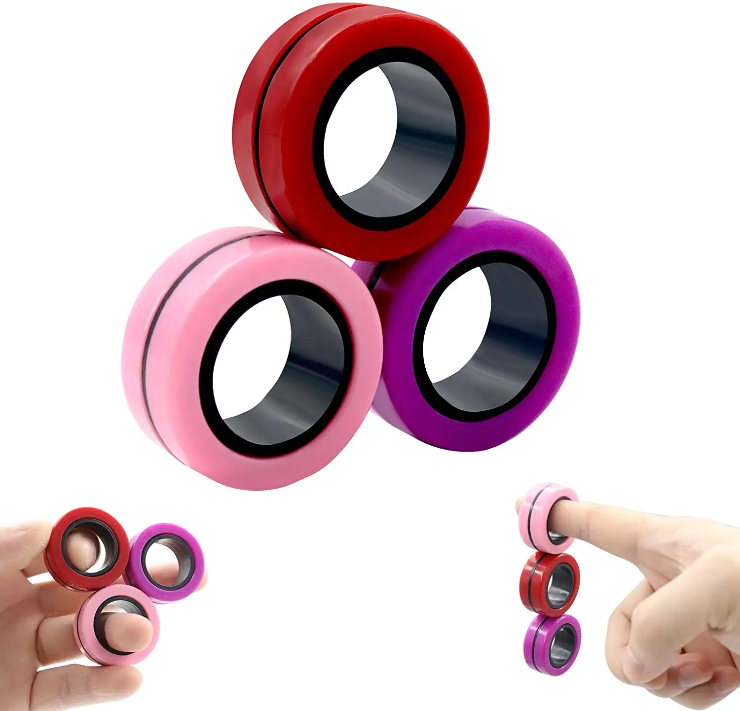 Anti-Stress Magnetic Rings Unzip Toy Magic RingTools Children Magnetic Ring Finger Spinner Ring Adult Decompression Toys