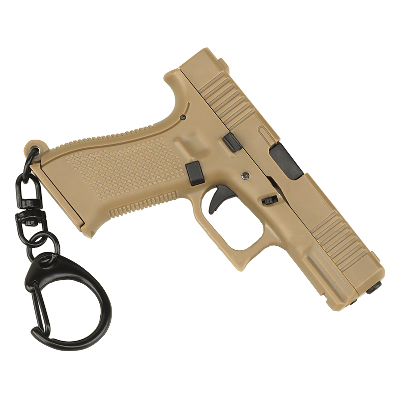 Glock 45 Model Tactical Keychain Plastic Pistol Gun Shape Weapon Key Ring with Movable Lever and Magazine