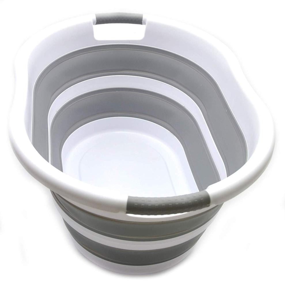 Plastic Folding Collapsible Foldable Storage Clothes Bathroom Washing Basket Large Bin Laundry Hamper