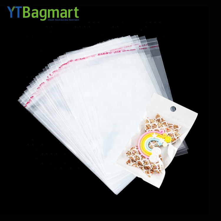 YTBagmart пользовательские печатные биоразлагаемые переработанные Прозрачные плоские целлофановые пакеты Bopp самоклеящиеся пластиковые пакеты