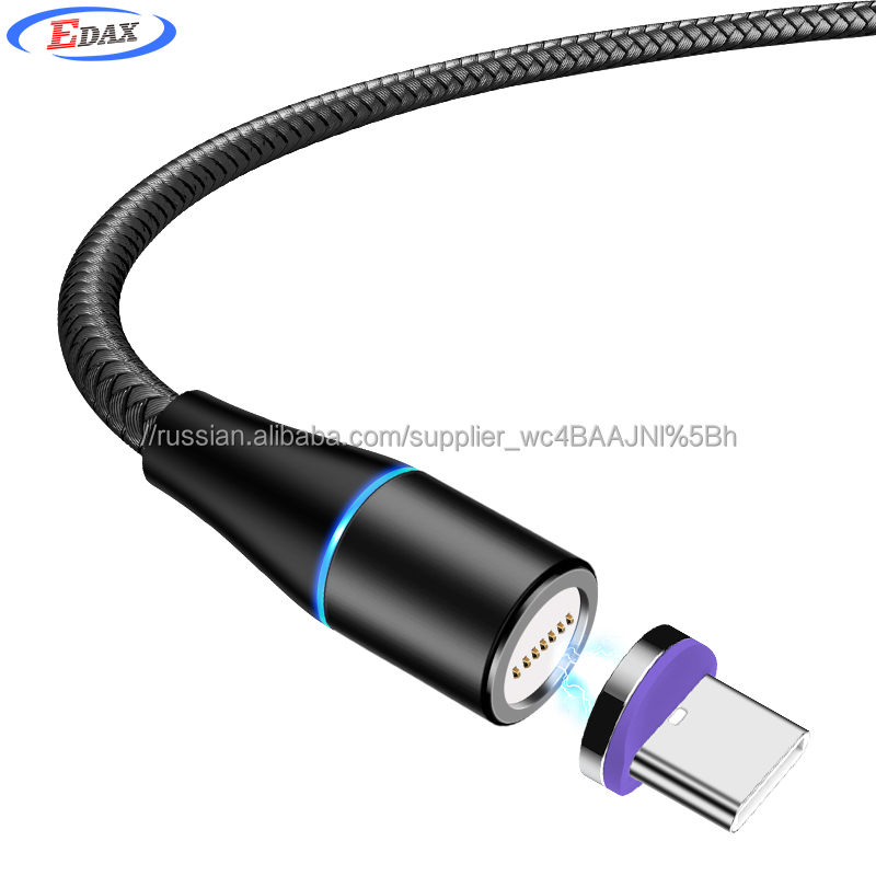 Магнитный кабель mini usb на заказ, новый Круглый Магнитный кабель 3A для быстрой зарядки, боковой свет, магнитный кабель