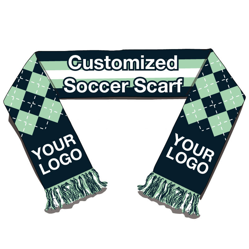 Full Color No MOQ Soccer Scarf Printing Custom Size Custom Soccer Scarf