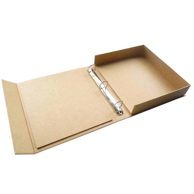 Guangdong Wholesale Custom 1/2/3 inch Kraft Paper Script Typography Portfolio 3 Ring Binder