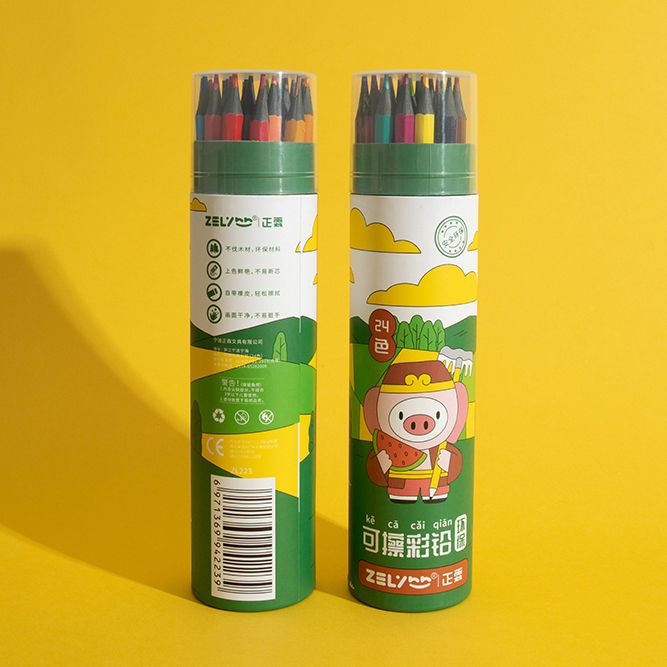 ZL223 24 colors Luxury Popular Hand-Painted wood free red rod custom pencil lapices for doodle