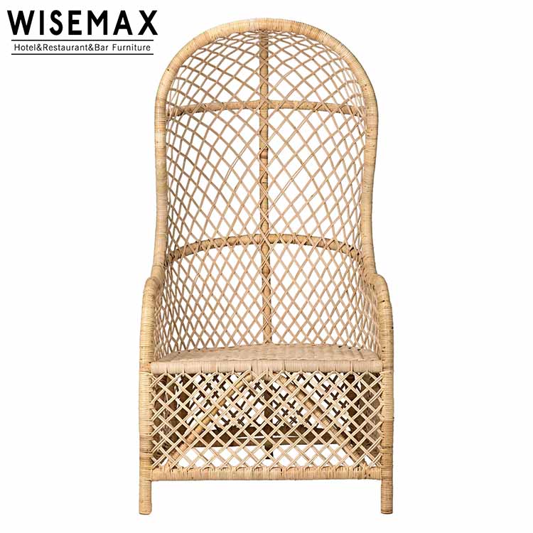 Мебель WISEMAX, индонезийский Современный художественный дизайн, одинарный высокий стул с высокой спинкой, стул для сада, гостиной, ротанговый стул для отдыха