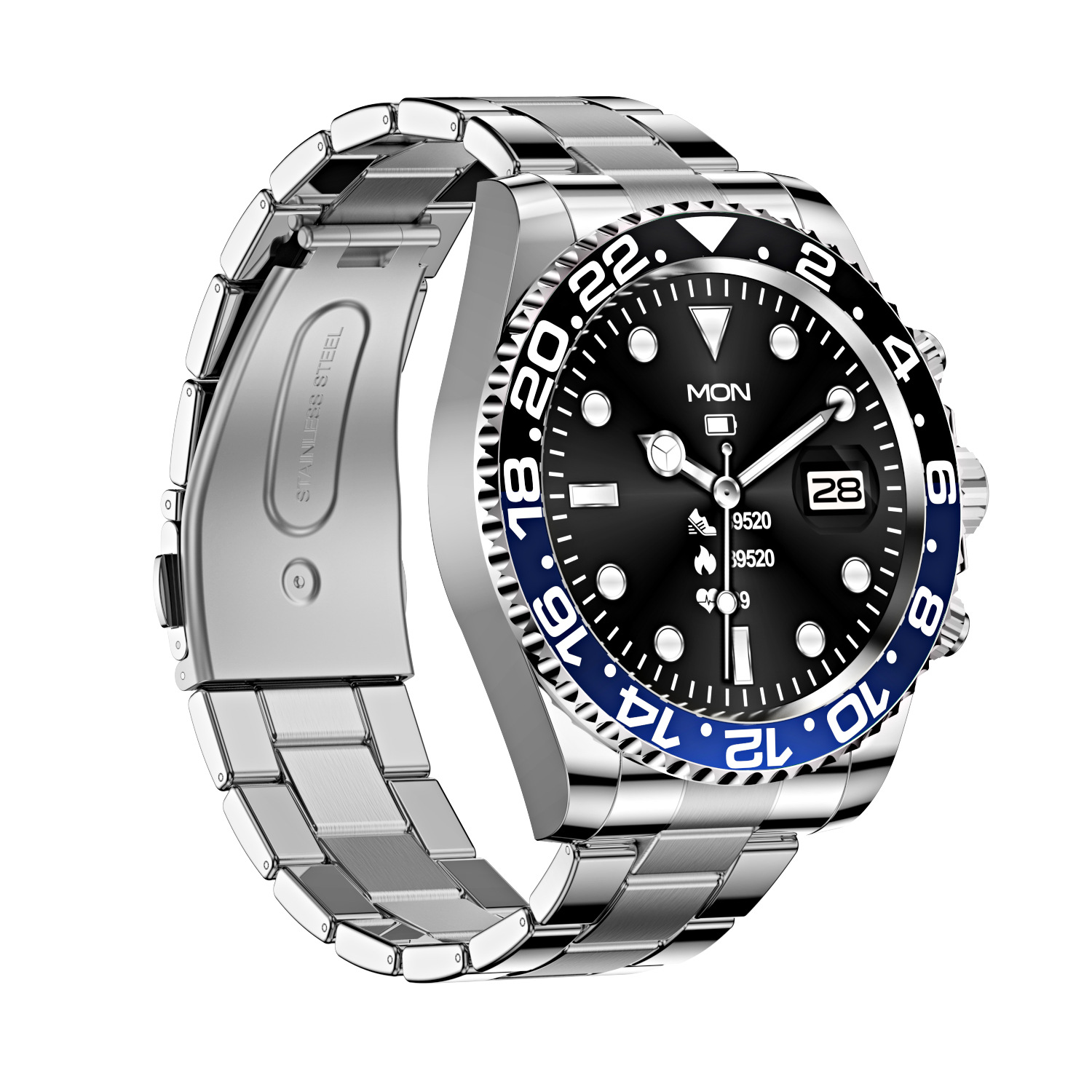 OEM/ODM High-end Smart Watch AW12 Steel Strap Men's Business Sports Watch Waterproof Sport Smartwatches