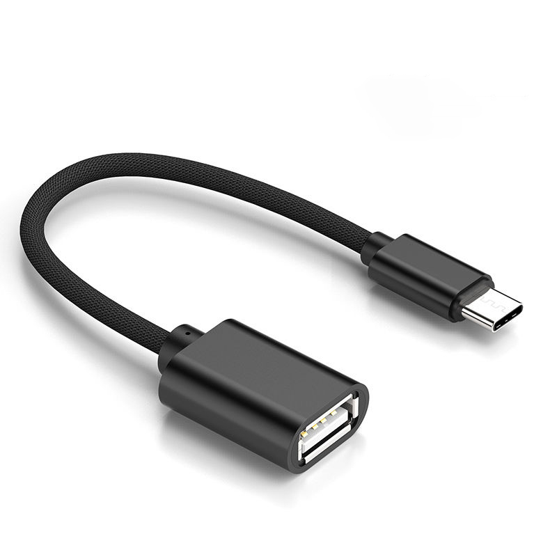 Нейлоновый Плетеный женский адаптер для жесткого диска USB 2,0 разъем USB C для USB A адаптер OTG кабель