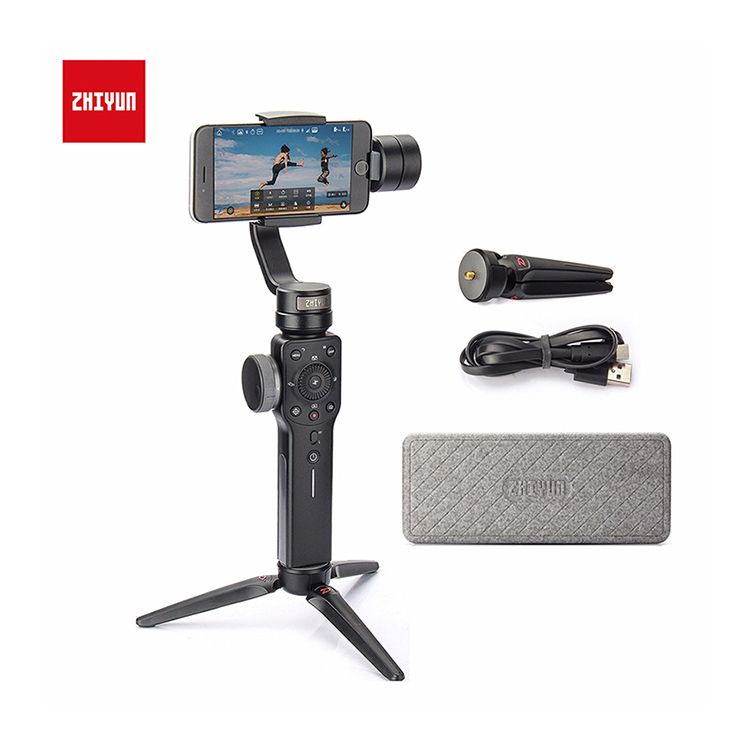 Zhiyun Smooth 4 3-оси Gimble черный ручной шарнирный стабилизатор для камеры GoPro Портативный Стабилизатор камеры для смартфона мобильного телефона