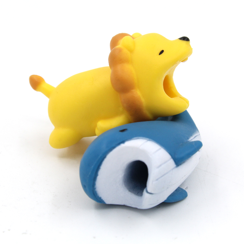High Quality Cartoon Bite Mobile Phone Cute Silicone Data Cable Protector Practical Usb Cable Bite Bites