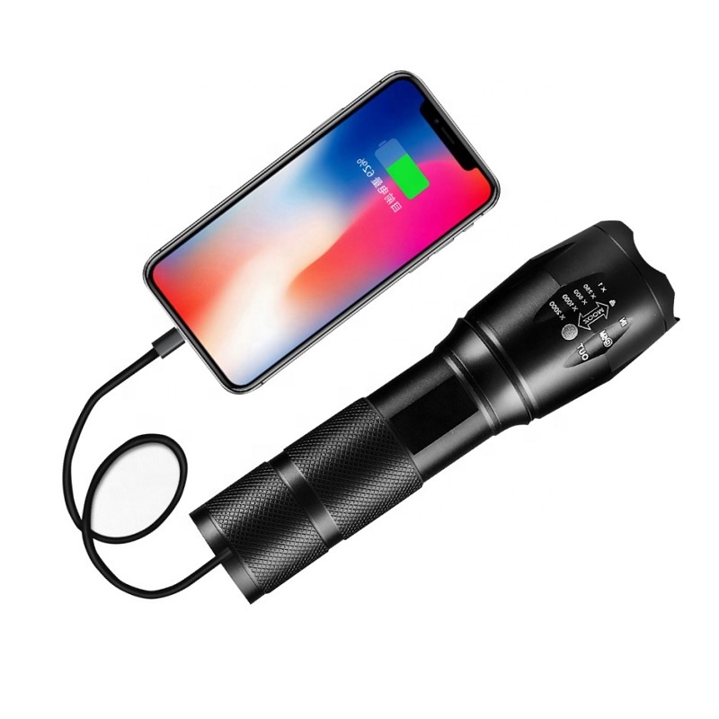 Оптовая продажа по лучшей цене USB Перезаряжаемый Фонарик 2 км T6 светодиодный фонарик с аккумулятором 18650