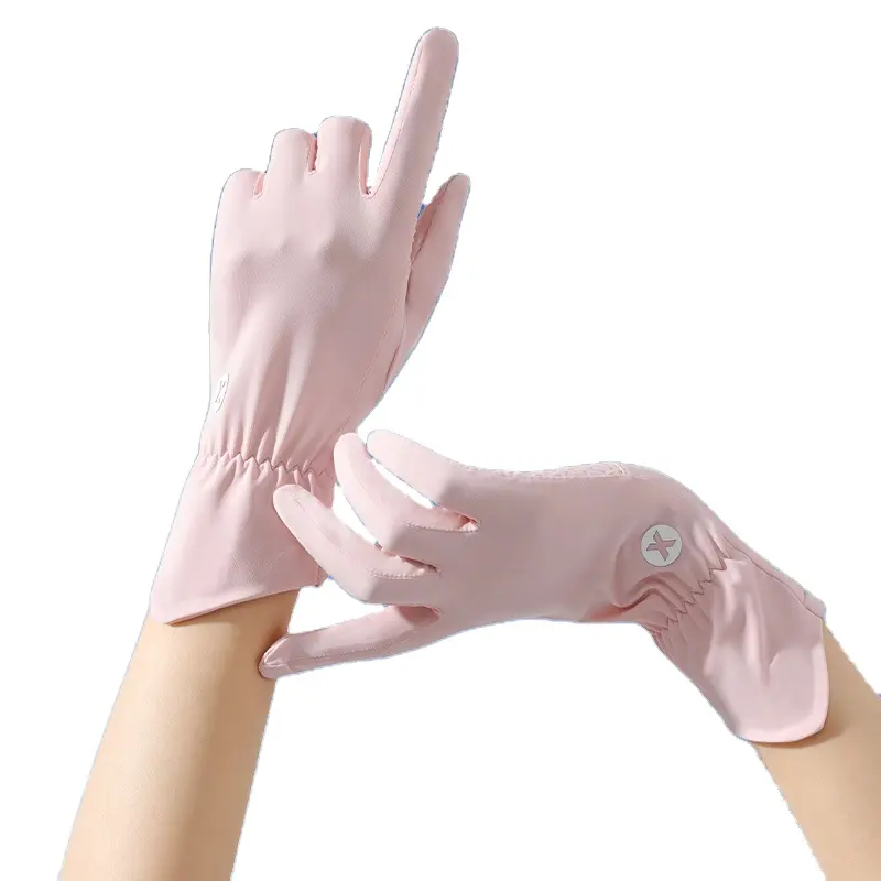 Custom Logo Summer Outdoor Ice Silk Sun Protection UV Touchscreen Riding Driving Gloves