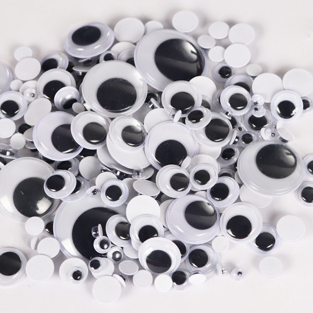 1000 Pcs Plastic Wiggle Eyes with Self Adhesive for Craft Decorations