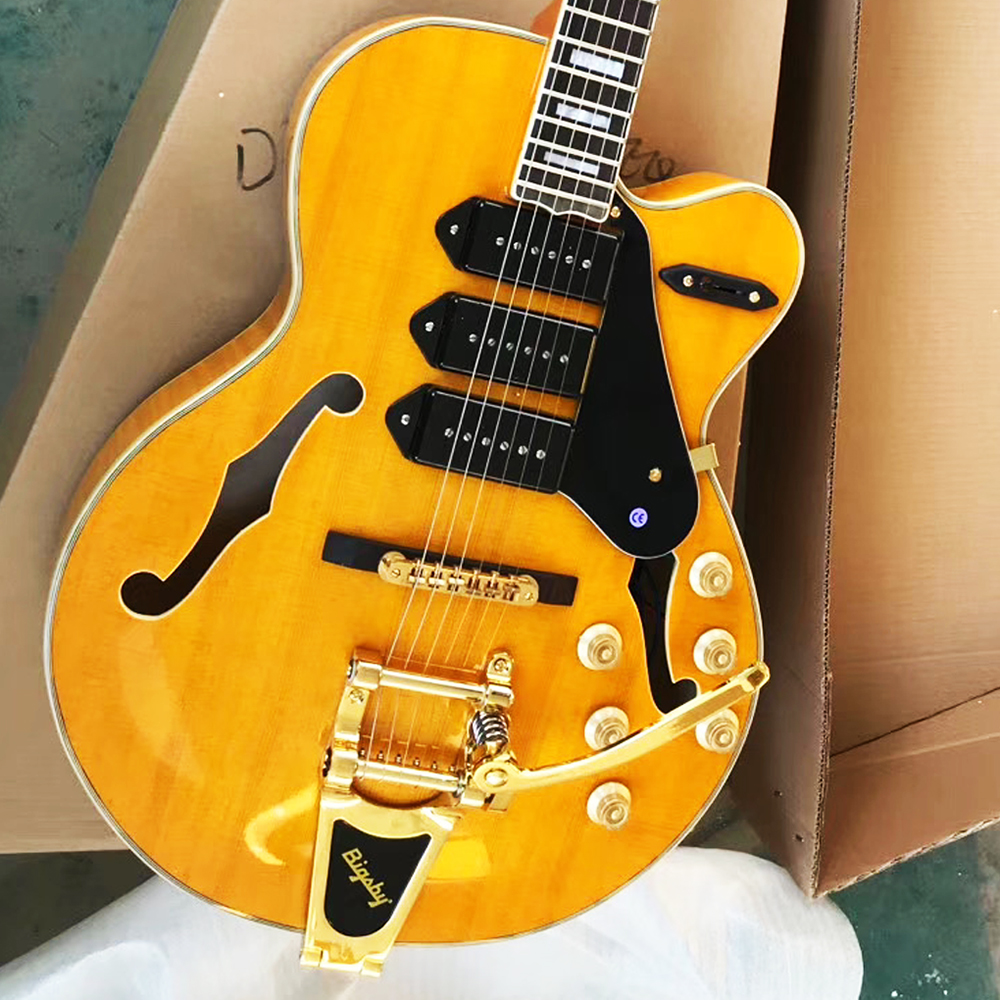 Электрическая гитара Hollowbody bigsby jazz, ажурная гитара, электрическая гитара