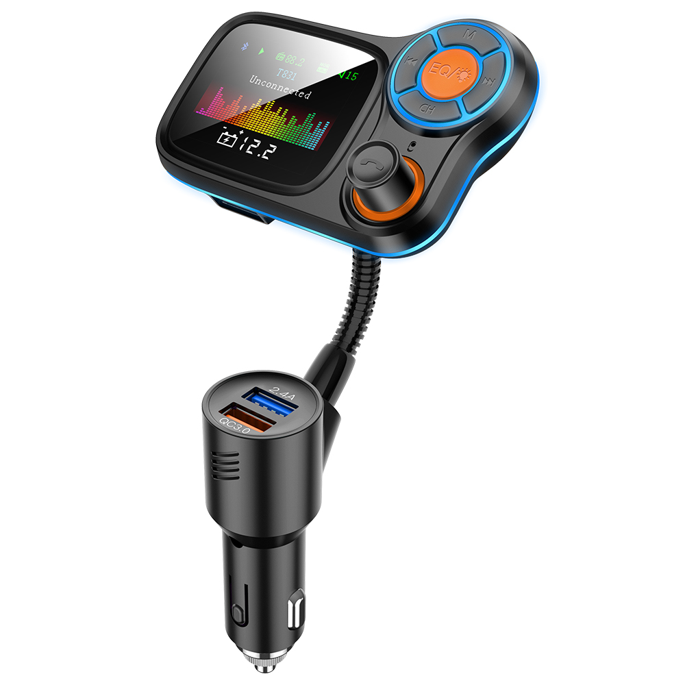 Съемное автомобильное зарядное устройство для MP3-плеера с двумя USB-портами, музыкальный стерео-плеер с громкой связью, FM-передатчик, автомобильный mp3-плеер