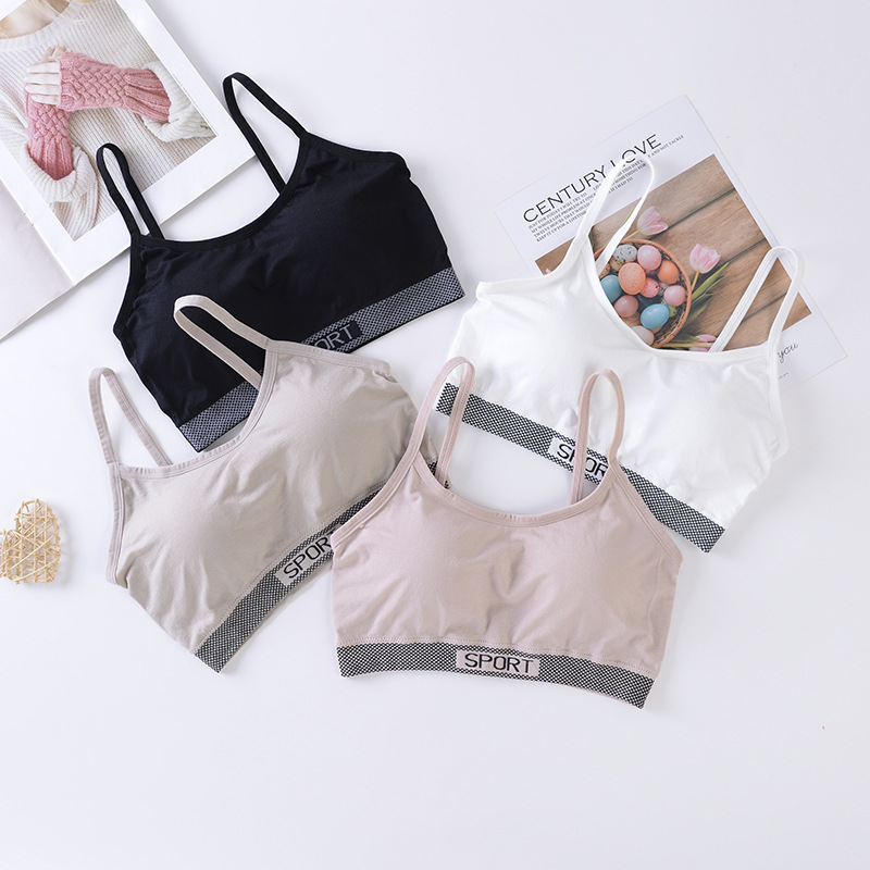 Beautiful back women underwear comfortable without underwire sports bra gathered student underwear running yoga crop top bra