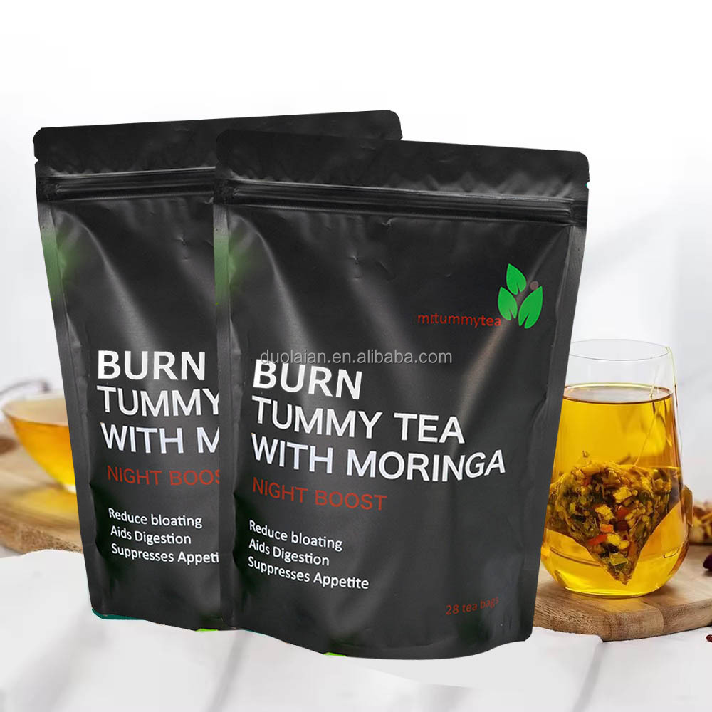 OEM Natural Herbal Flat Tummy Tea With Moringa Weight Loss Belly Burning Fat Detox Slimming Tea