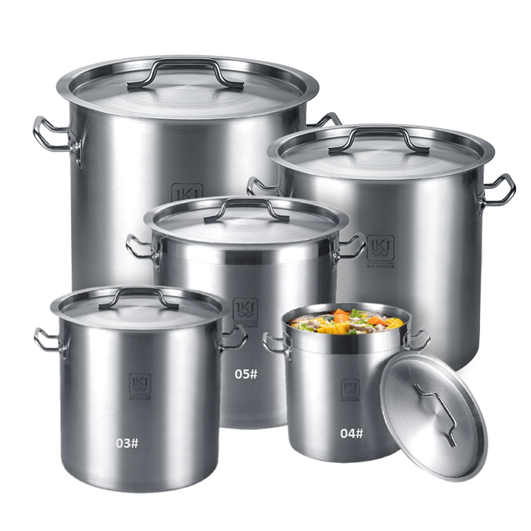 21L Deep Stock Food Warming Soup Pot Set Kitchen Stainless Steel Cooking Pots With Metal Lid