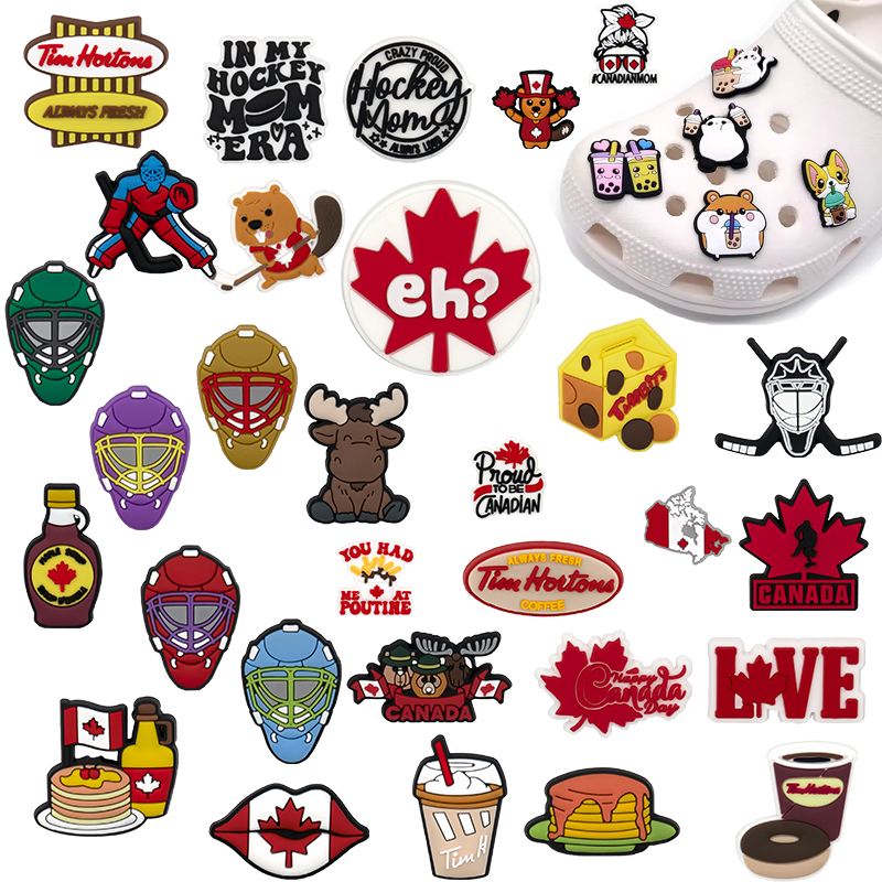 PVC New Canada Style Design Sports Maple Leaves Fashion Shoe Decorations Custom Logo Designer shoes Charms Accessories