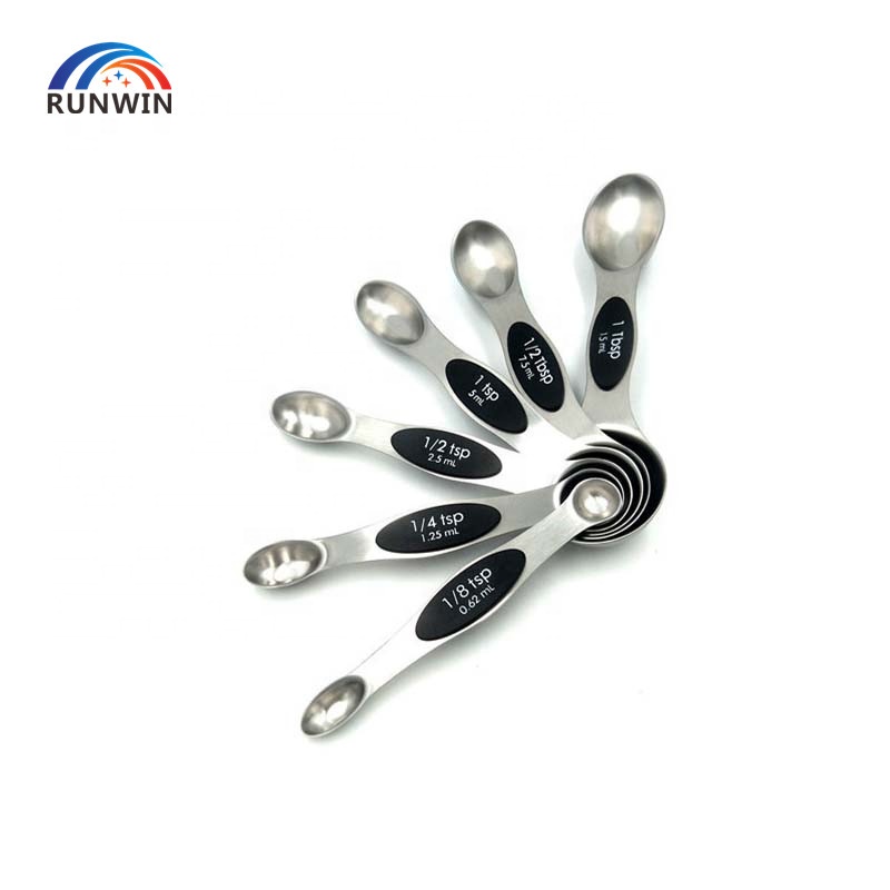 7 piece double sided magnetic measuring dry and liquid seasoning scale magnetic function of stainless steel measuring spoon