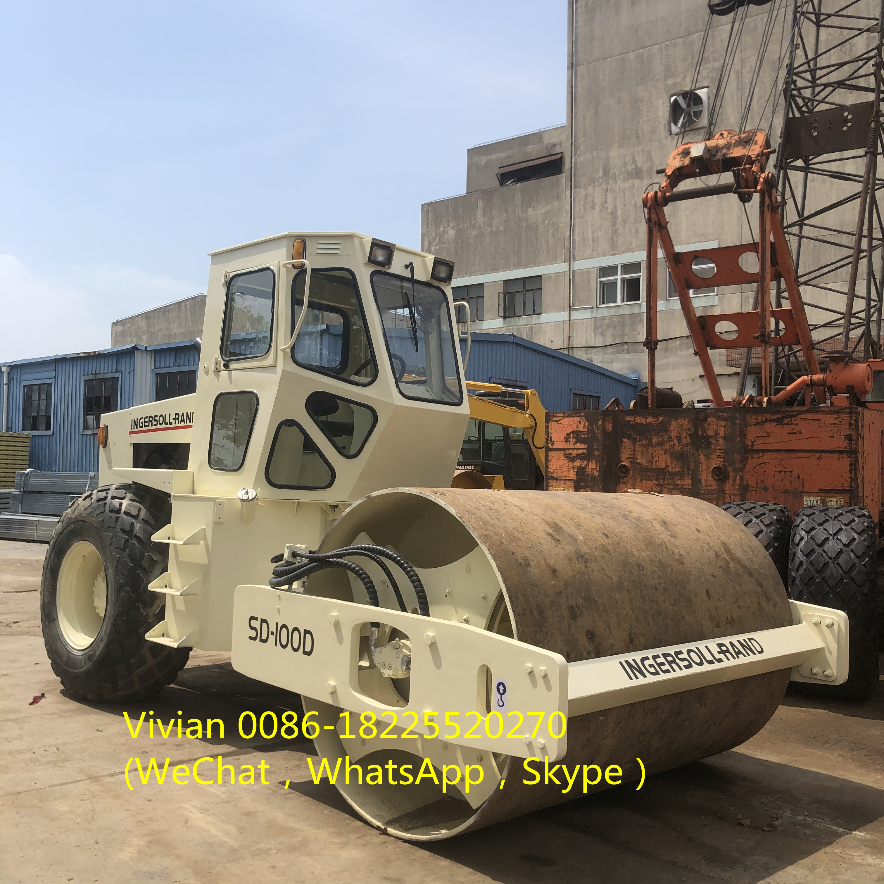 Used original single road roller Ingersallrand SD-100D compactor for sale