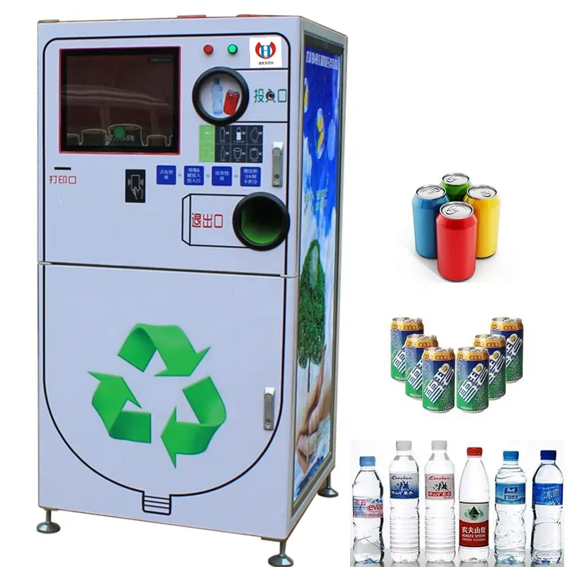 HENTO Technology WIFI /5G Smart Reverse Vending Machine For Recycling Plastic Bottle or Tine Cans Life Time Technical Support