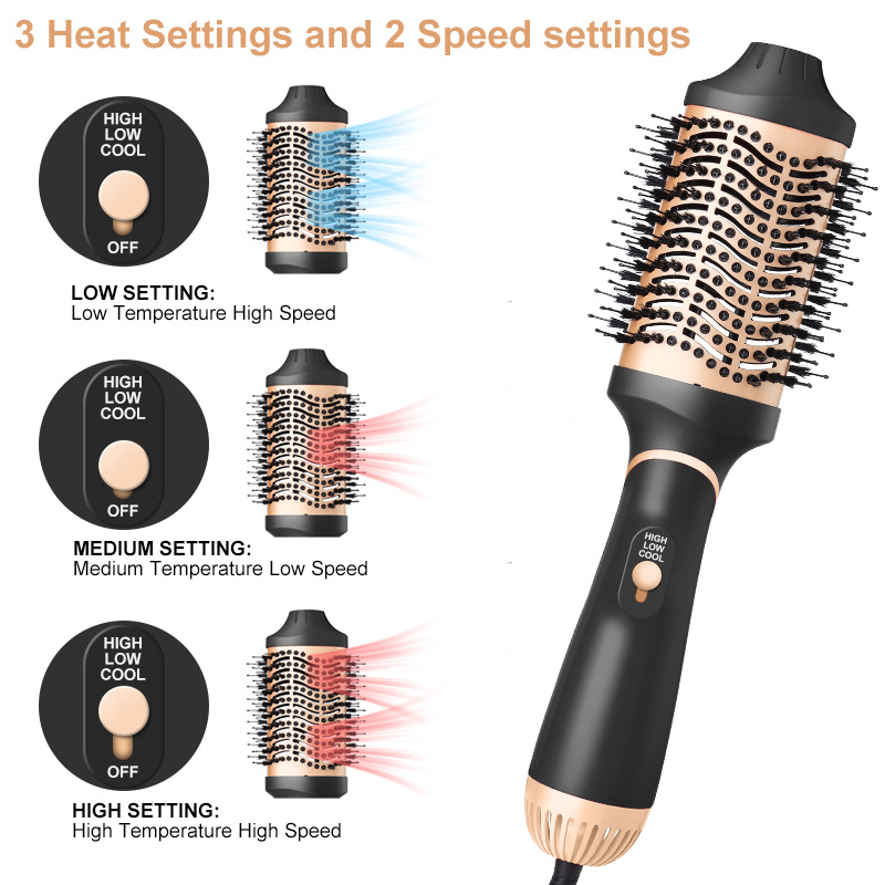 AIWO New Arrival Roll Straight Two In One Hot Air Comb 2 In 1 Multifunctional Amazon Hot Sell Accept Private Label