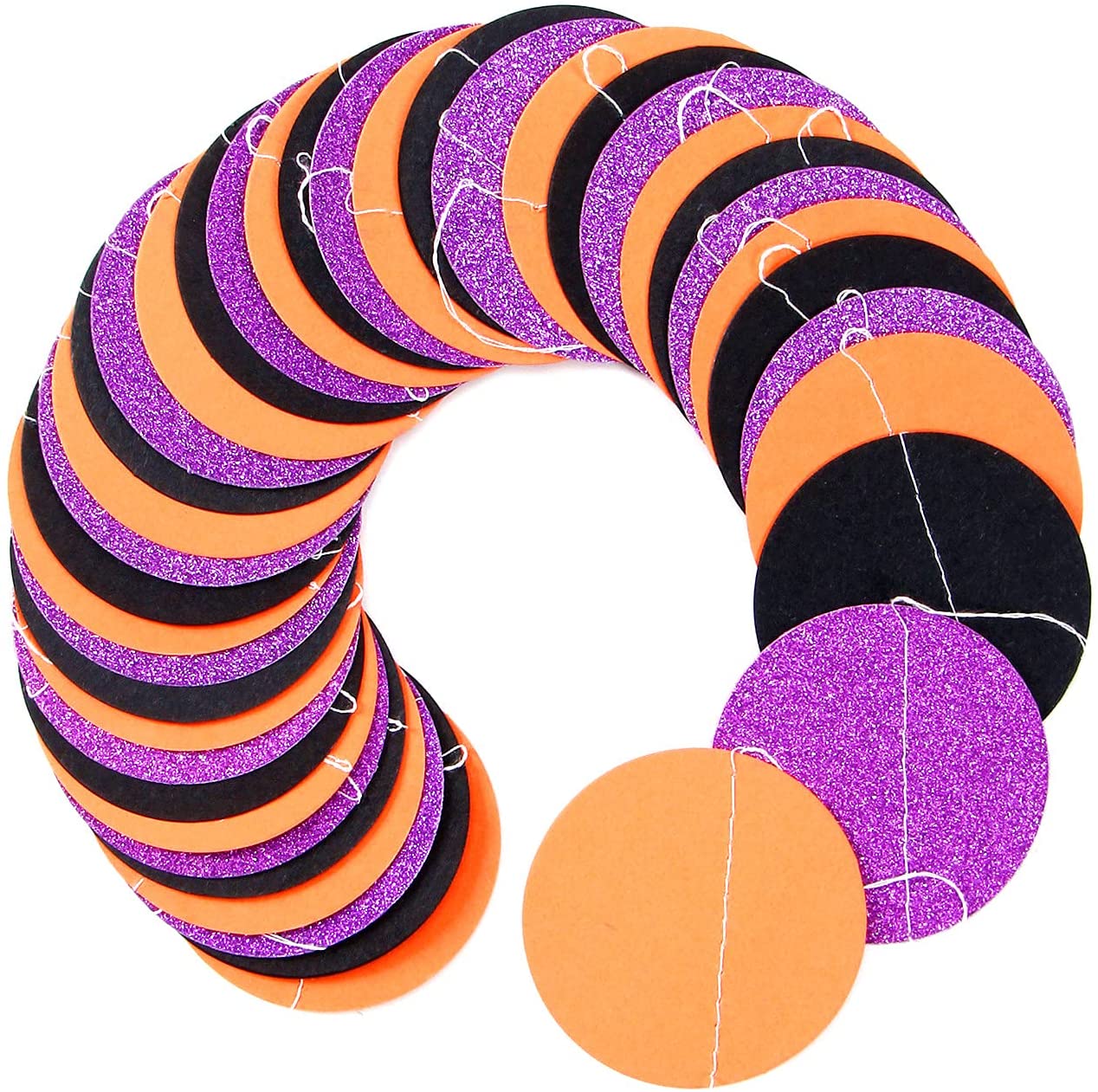 Black Orange Purple Paper Garland,52Ft Gender Reveal Hanging Decoration Streamer Banner,Graduation Engagement