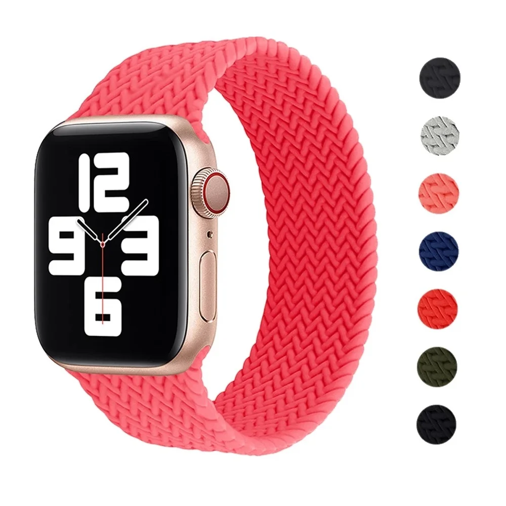 Силиконовый ремешок Solo Loop для Apple watch 44 мм 40 мм 38 мм 42 мм текстура эластичный пояс браслет iWatch 3 4 5 se 6 серия band