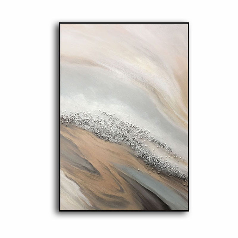 Customized Nordic modern minimalist living room decorative painting porch abstract beach light luxury thick oil painting