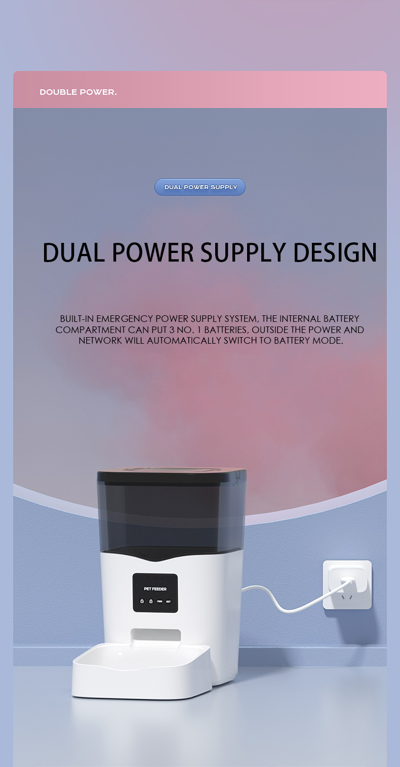 Amazon hot sale 3L cat dog automatic smart pet feeder camera smart pet food dispenser wifi animal feeder robot