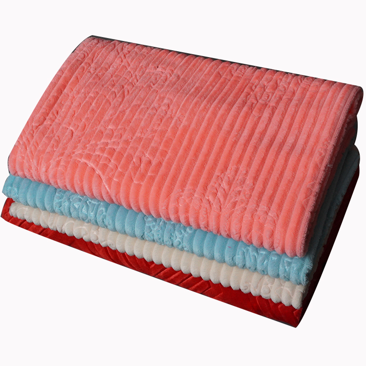 Factory direct single side embossed flannel fleece fabric