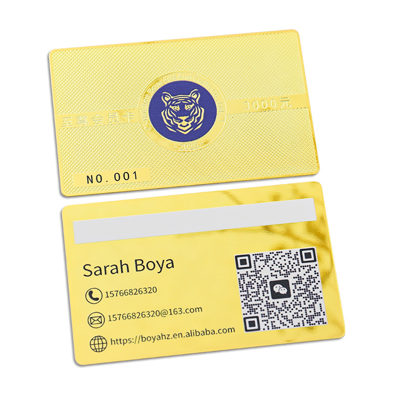 Stainless steel gold blank metal business card gold mirrors custom luxury membership engraved Qr printing mirror metal cards