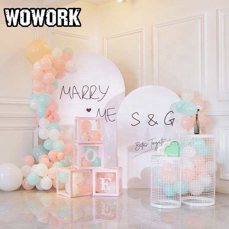 WOWORK fushun ins Стиль baby shower Свадебные сувениры прозрачная акриловая пластиковая коробка с буквами для воздушных шаров