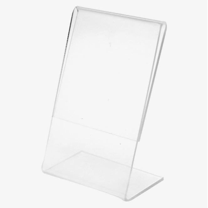 Hot Sales Z shape Rectangle Clear Acrylic sign holder table stand