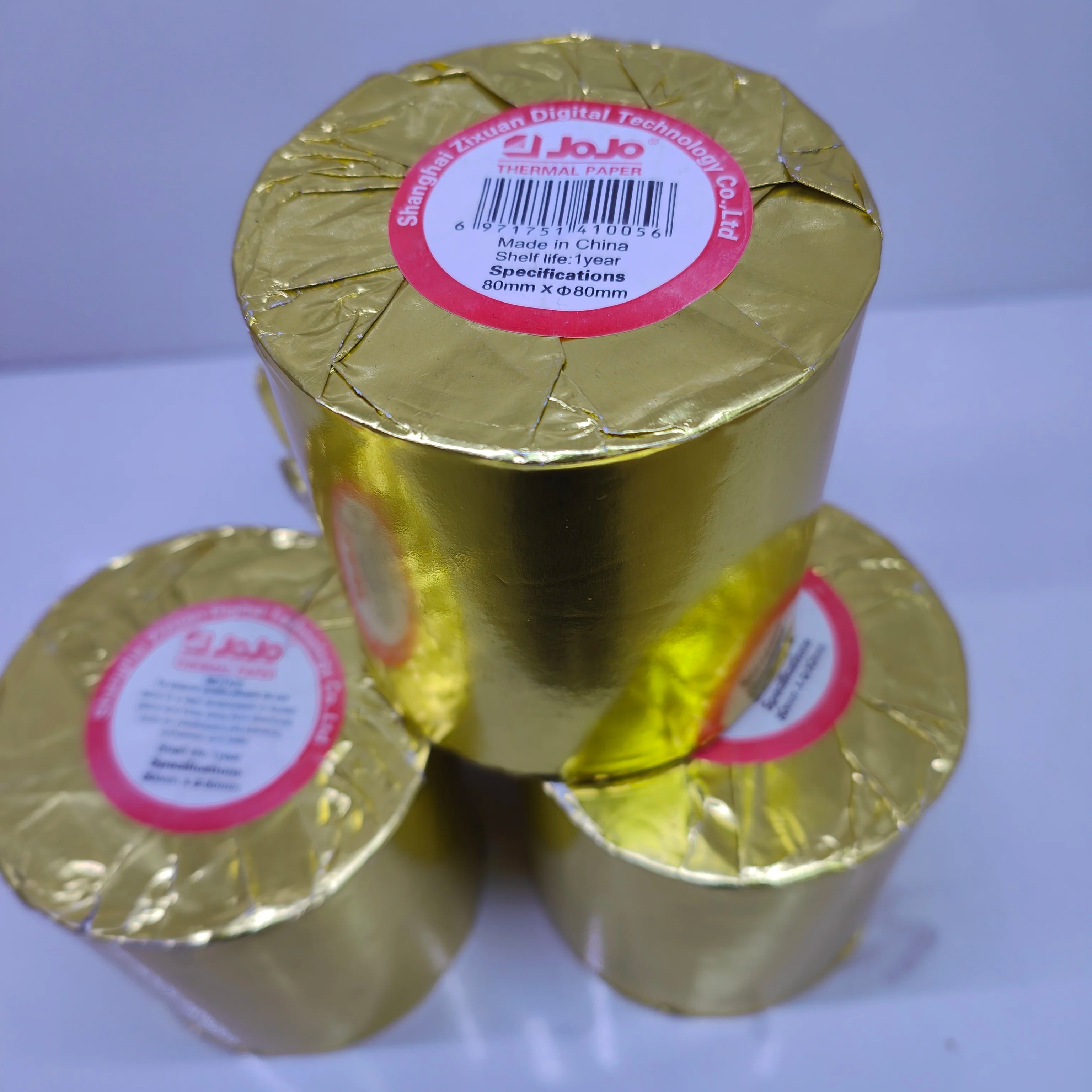 JOJO 80*80 gold inner diameter 13*17 65g 51m meters thermal paper gold Supermarket cash register paper POS printer paper
