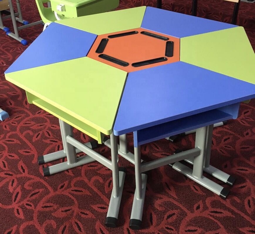 School furniture combined trapezoid tables and chairs free combined student desk and chair