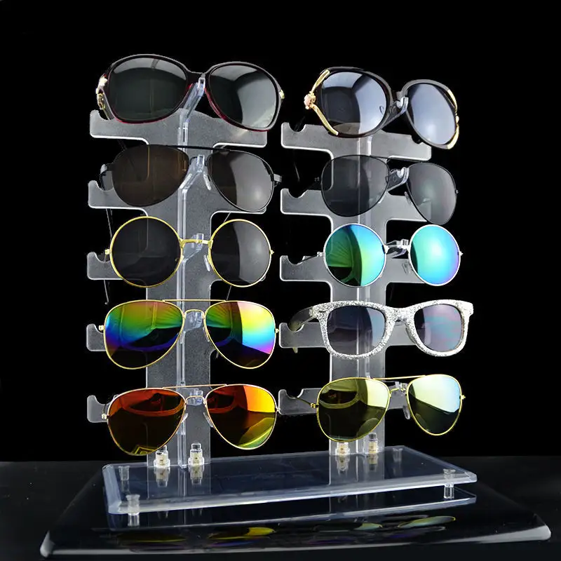 2 Row Acrylic glasses display rack 2022 new shop desktop display stand for sun glasses