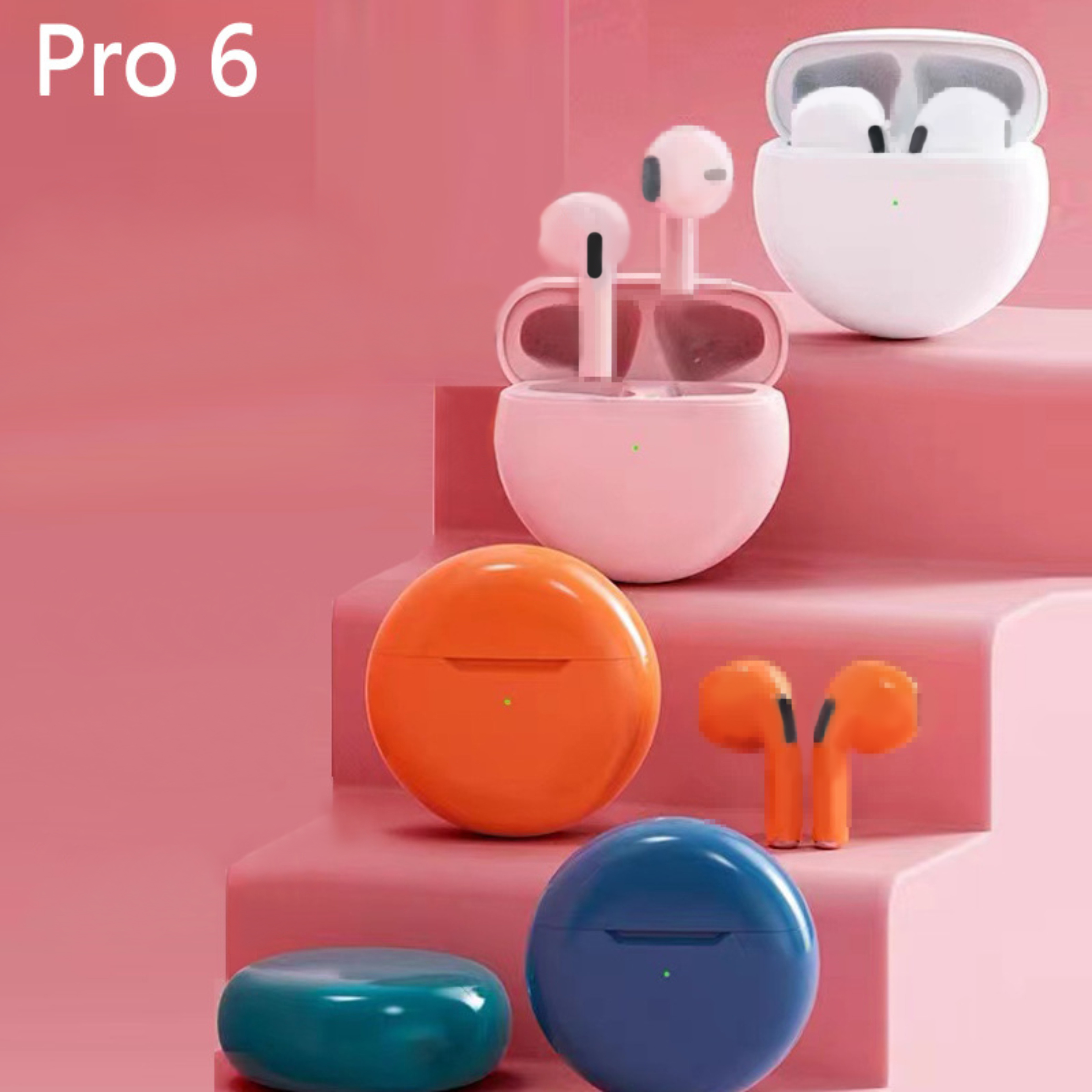 Wireless Earbuds с Noise Cancelling Microphone, Blue Tooth Headphones, Waterproof, Various Styles, Tws Pro 6, pro 4, Pro 5