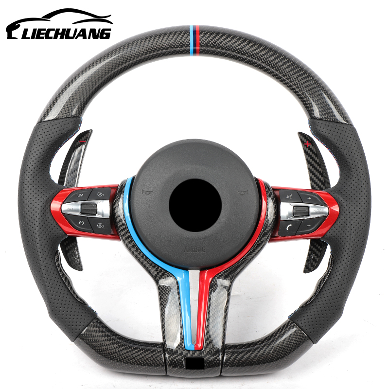 Custom Alcantar carbon fiber steering wheel For bm w F30 F15 F16 F20 F21 F25 F26 racing wheel convertible