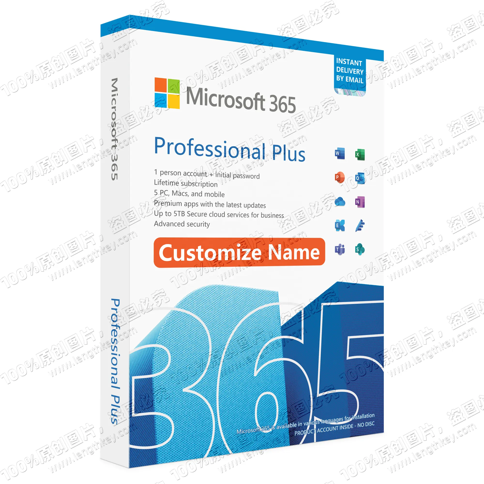 Customize Name 5TB OneDrive 5 PC/Mac For Office 365 Professional Plus 365 Pro Plus Lifetime Account