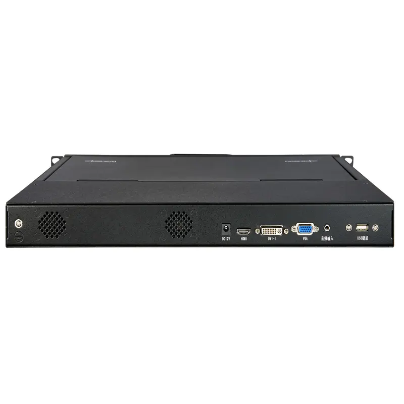 Cheap 1U Rack mount 17.3 inch kvm console 12V power supply USB Cable DVI port LCD KVM switch