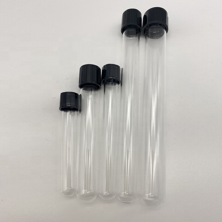 All sizes Transparent Glass Test Tube with screw hat & PE pad for Laboratory