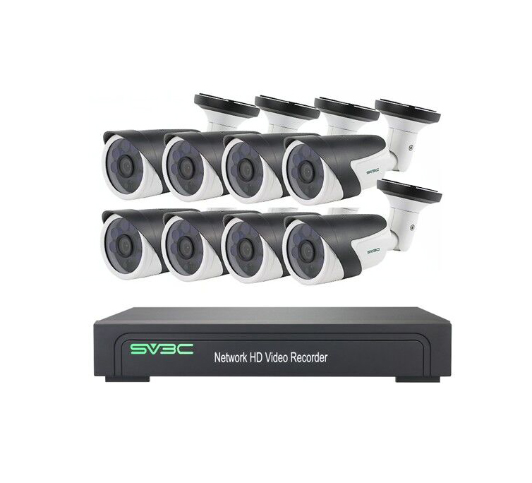 8 каналов H.265 NVR POE HD 1080P комплекты IP-камер видеонаблюдения 8 каналов домашняя система видеонаблюдения