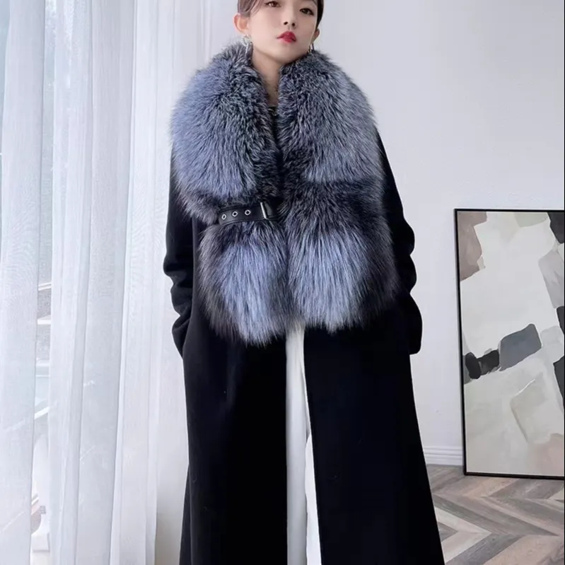 2022 New fashion Fox Fur Scarf Winter women scarf Fur shawls