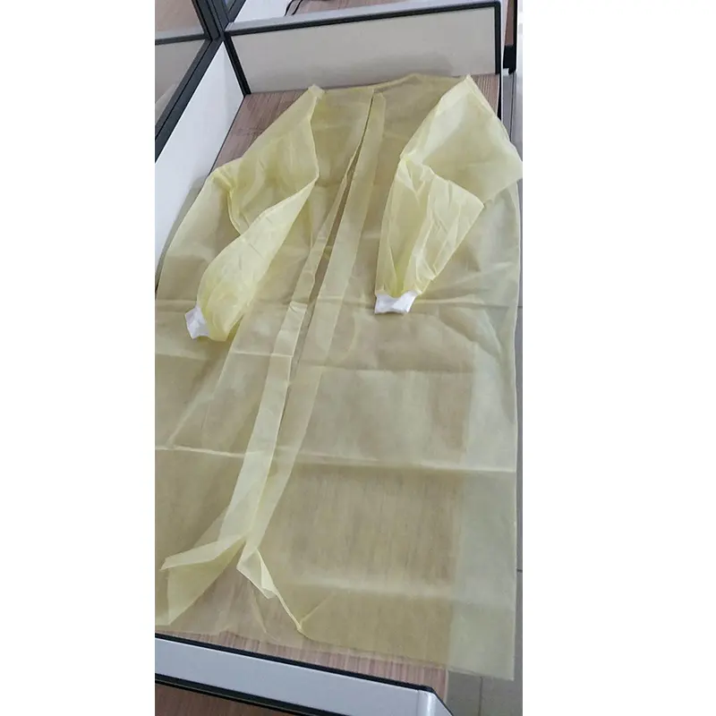 Level 2 Isolation surgical Disposable PE Coated PP Woven gown Protect Healthcare Workers And Patients