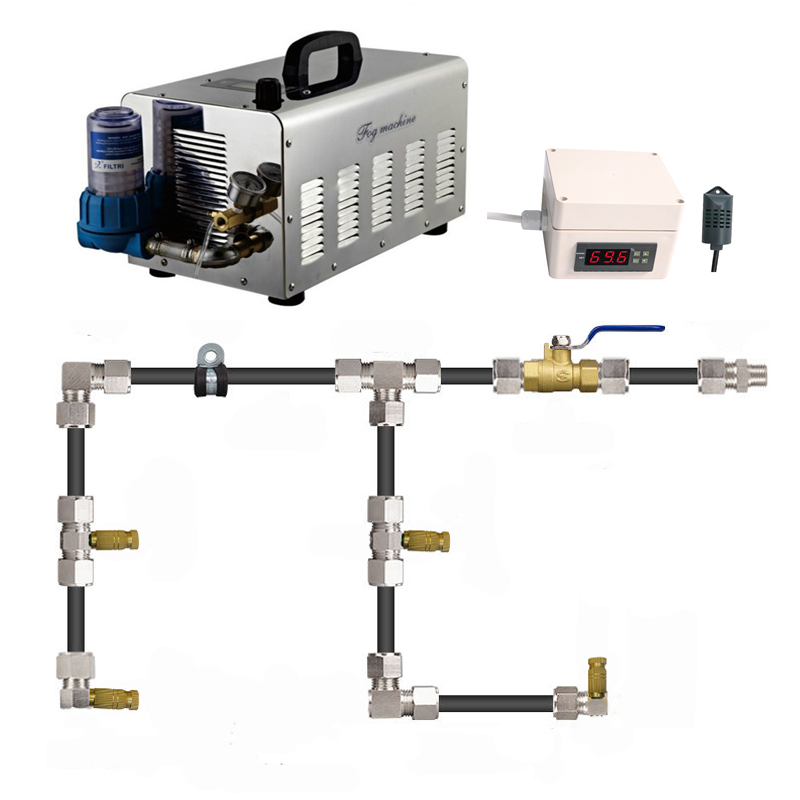 Greenhouse humidity system mist cooling system 200pcs brass mist nozzle misting system fog machine